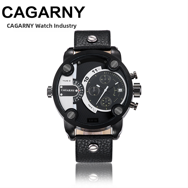 Muški kvarcni sat s GMT dvostrukom vremenskom zonom, kalendar, importirani kvarc mehanizam, PU kaiš