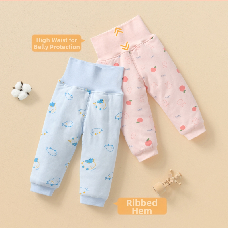 Bērnu kviltētas termopanteles no 100% kokvilnas, universālas, augsts viduklis vēdera aizsardzībai, vecums 1–3 gadi