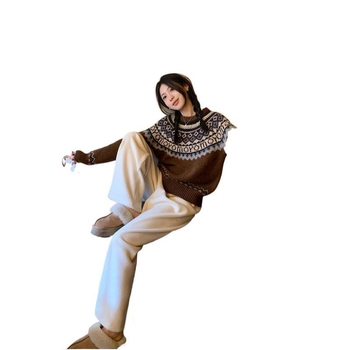 Γυναικείες φλαρέ μακριές παντελόνες casual, PVC και άλλες ίνες, κανονικού πάχους, άνοιξη 2024