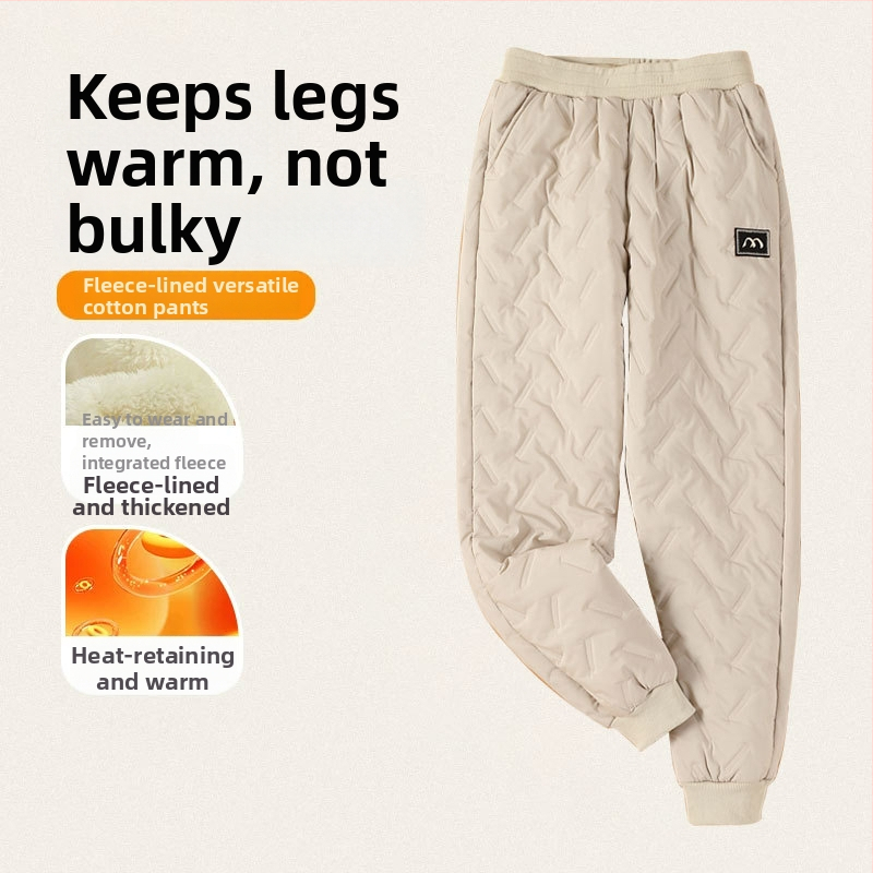 Sieviešu kokvilnas bikses ar flīsa oderi, ļoti biezas, vēja un ūdens izturīgas, augsta josta, brīvā piegriezuma harēms stils