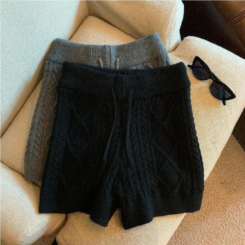 Pletene Capri hlače s visokim strukom, debeli mikro-elastični materijal, 30-50% spandeks