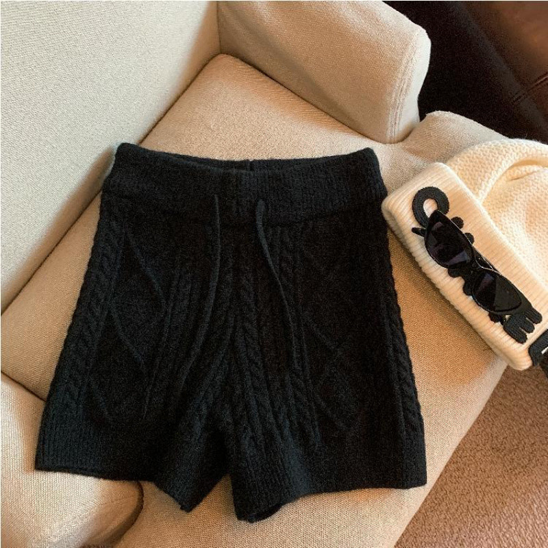 Pletene Capri hlače s visokim strukom, debeli mikro-elastični materijal, 30-50% spandeks