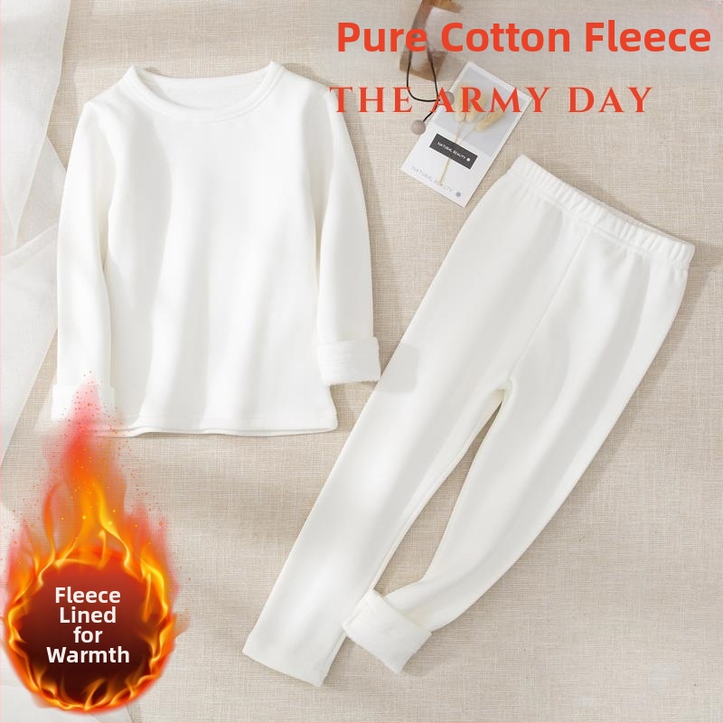 Vaikų šilumos apatinių rūbų komplektas, 100% medvilnė, dviejų sluoksnių, sutirštintas, aukštos juosmens kelnaitės, vidutinė šiluma