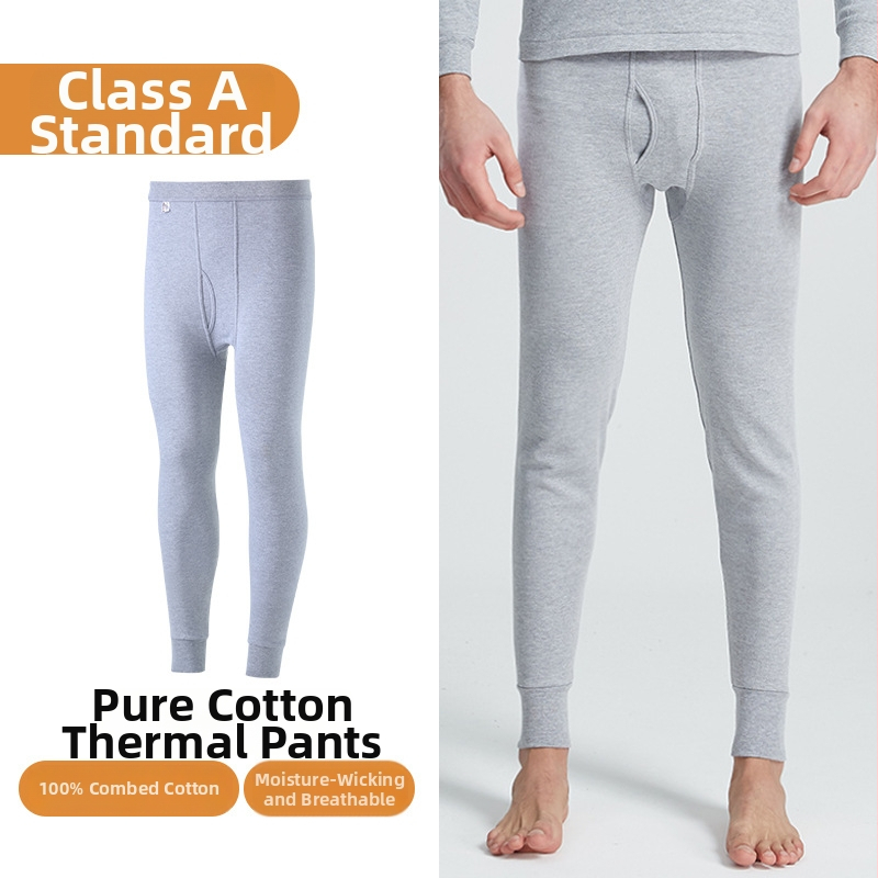 Vyrų medvilninės kelnes rudens–žiemos sezonui, aukštas juosmuo, ilgis iki čiurnų, su rankogaliais, 100% medvilnė