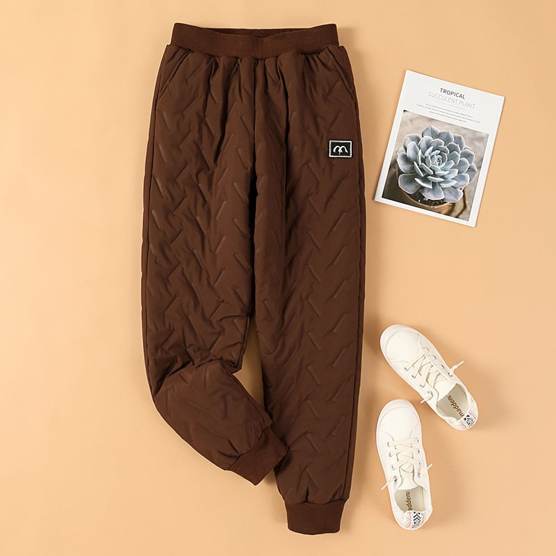 Női téli pamutnadrág báránygyapjú-keverék béléssel, magas derekú, harém szabású, szélvédett és vízálló