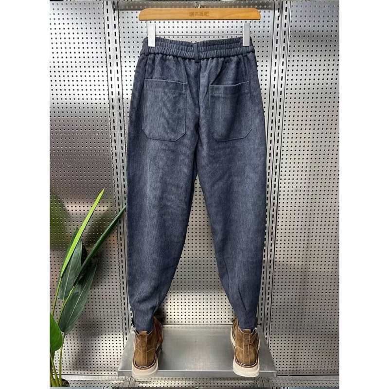 Muške hlače od kordure, harém stil, straight kroj, visokim strukom, debeli materijal, jesen