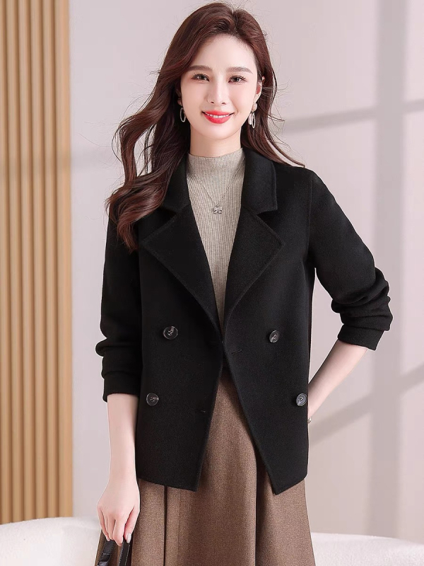 Női rövid gyapjú kabát anyai stílusban, hétköznapi öltözet (Ősz 2025; gyapjú; Spandex <30%; Egyéb <30%)