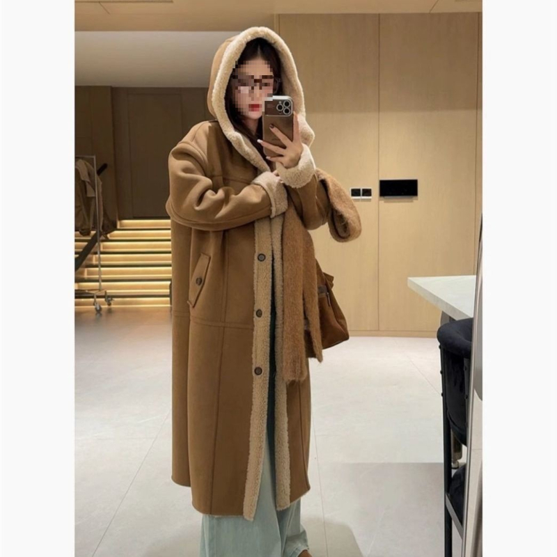 Női Corduroy kabát Rabbit Fur tartalom <30%, 2023 tavasz