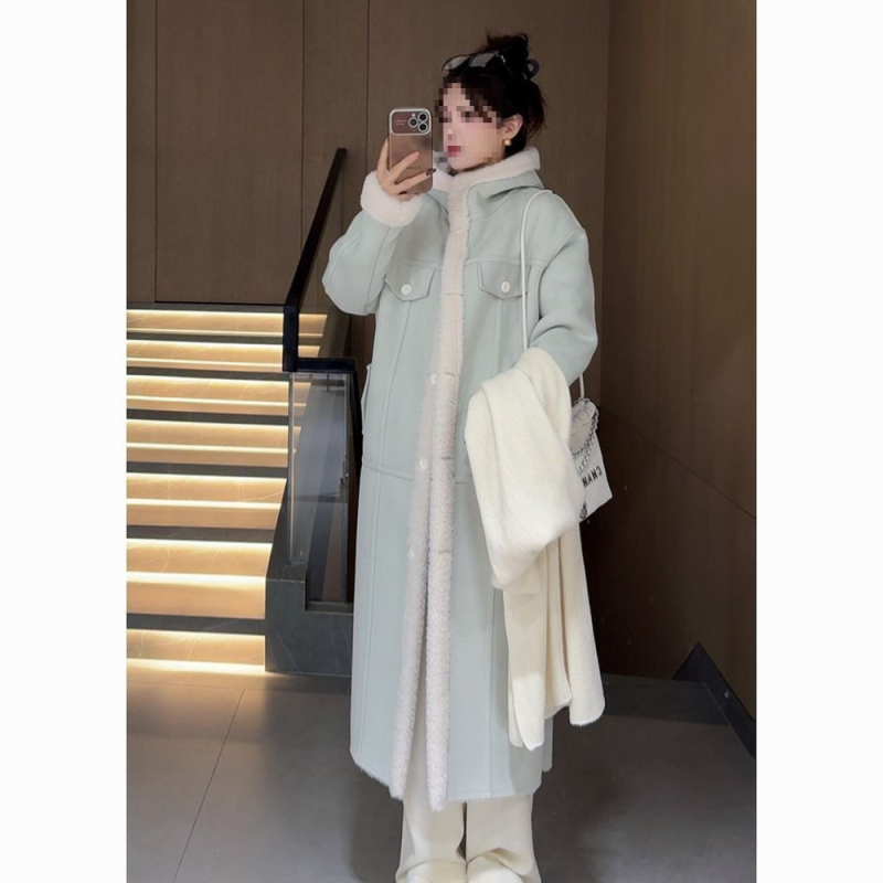 Női Corduroy kabát Rabbit Fur tartalom <30%, 2023 tavasz