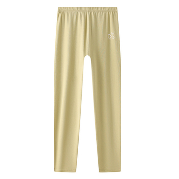Pantaloni de toamnă din bumbac pentru fete și copii mai mari, talie înaltă extinsă, pentru purtare în interior, păstrează căldura, țesătură 201–250 g/m²