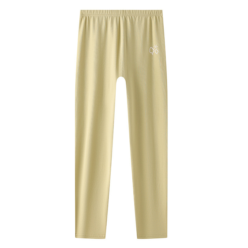 Pantaloni de toamnă din bumbac pentru fete și copii mai mari, talie înaltă extinsă, pentru purtare în interior, păstrează căldura, țesătură 201–250 g/m²