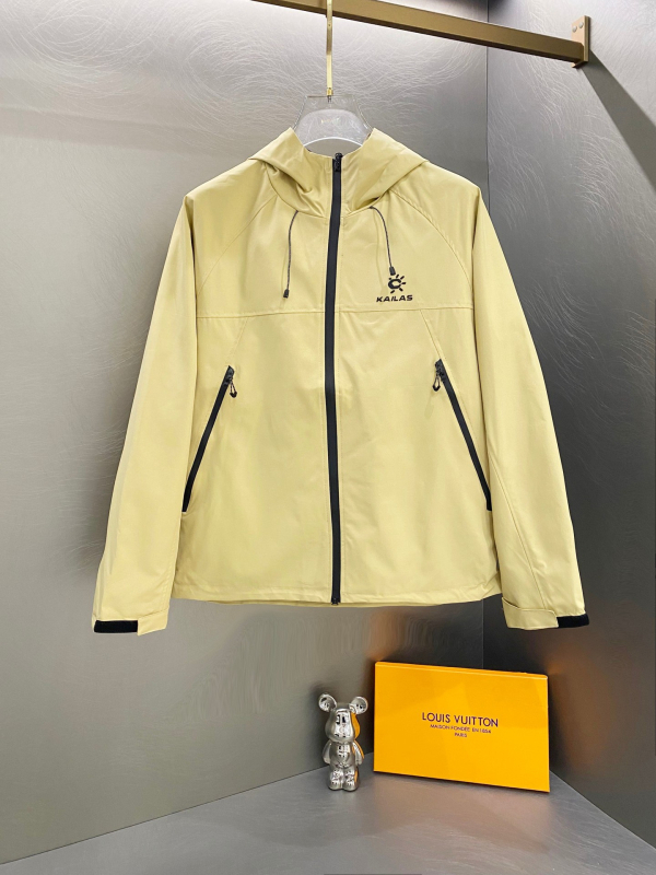 Muška windproof jakna s kapuljačom, pamuk-mješavina, srednje duljine, zatvarač, za proljeće i jesen
