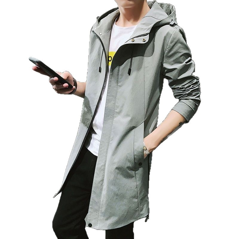 Palton bărbătesc cu glugă, lungime medie, croială Slim, guler înalt; material Modal, păr de iepure, căptușeală poliester