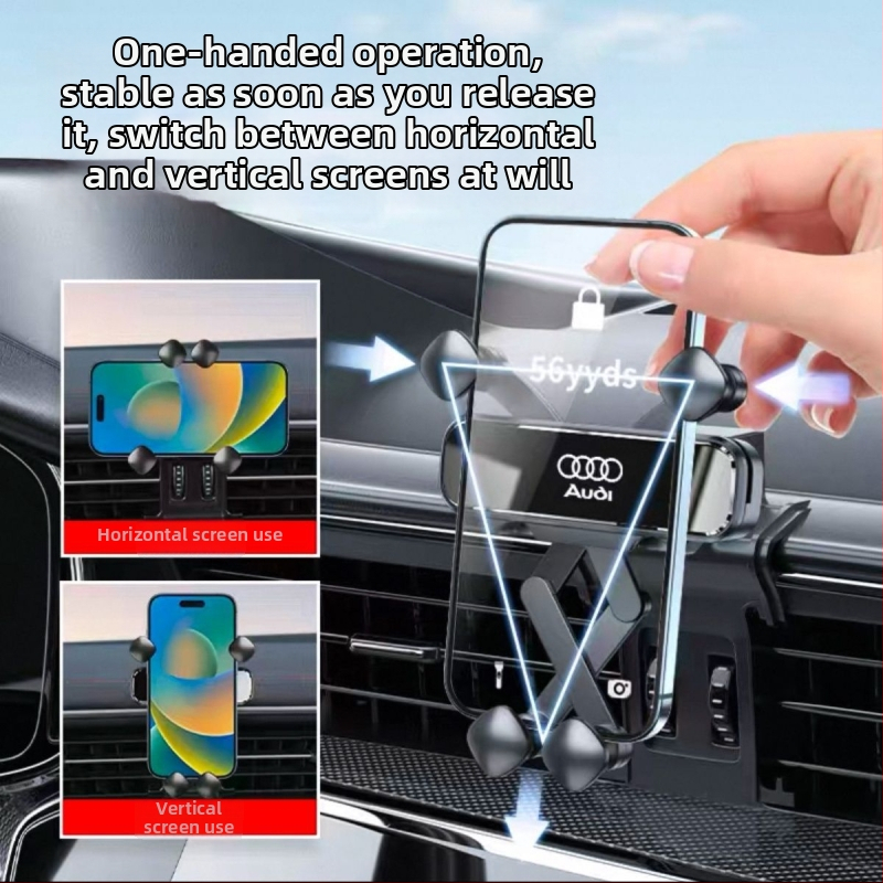 Senzhong držiak na mobil pre Audi – montáž Snap-on, štýl štvorbodového zrkadla, kompatibilný s modelmi A4L A6L A3 Q5L Q2L Q3 A5 A7 Q7 A8L Q8