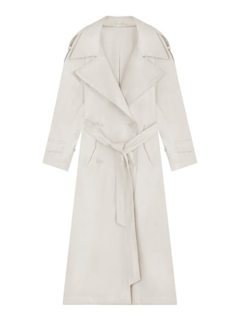 Trench coat Chaebol štýlu pre ženy 2.0, dlhý strih, polyester, golier lapel, dlhé rukávy, jednoposuvné zapínanie
