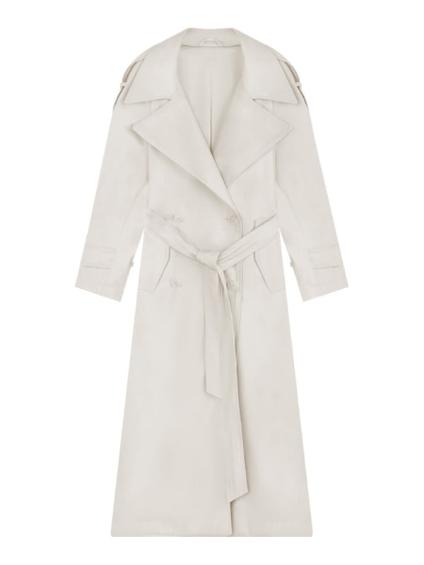 Trench coat Chaebol štýlu pre ženy 2.0, dlhý strih, polyester, golier lapel, dlhé rukávy, jednoposuvné zapínanie