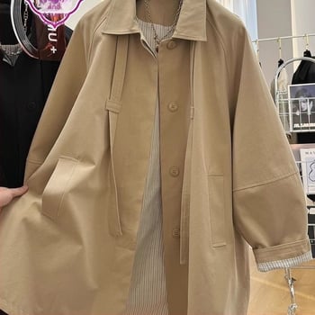 Dámsky stredne dlhý kabát z Oxford bavlny, Slim fit, dlhé rukávy, stredná hrúbka, hlavná tkanina 95%+
