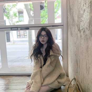 Pamukasti kardigan s kapuljačom i zatvaračem, široka silueta, dugi rukavi, za jesen-zimu