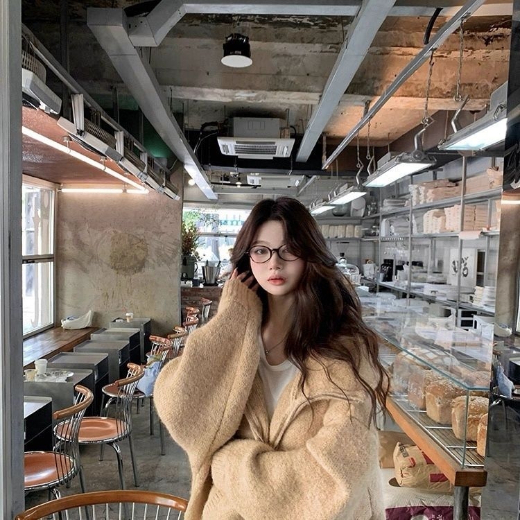 Pamukasti kardigan s kapuljačom i zatvaračem, široka silueta, dugi rukavi, za jesen-zimu