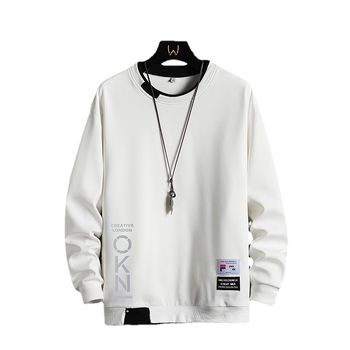 Muški pulover s flis unutrašnjosti, okrugli izrez, korejskog stila, dugi rukavi, 95% poliester