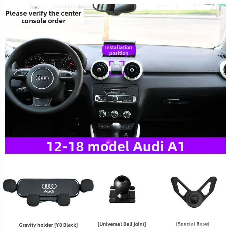 Audi armatuurlaua telefonihoidja — klõpsuga kinnitamine, nelja punktiga kinnitustüüp, ühildu Audi mudelitega A4L A6L A3 Q5L Q2L Q3 A5 A7 Q7 A8L Q8