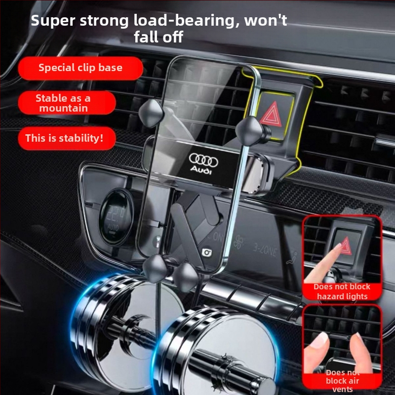 Senzhong Autode telefonihoidja Audi jaoks: A4L, A6L, A3, Q5L, Q2L, Q3, A5, A7, Q7, A8L, Q8 – paneelile kinnitamine, Snap-On paigaldus