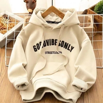 Korejskog stila hoodie s kapuljom, fleece podstava, debeli zimski sloj, unisex udoban kroj, 90% poliester