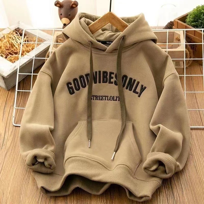 Korejskog stila hoodie s kapuljom, fleece podstava, debeli zimski sloj, unisex udoban kroj, 90% poliester