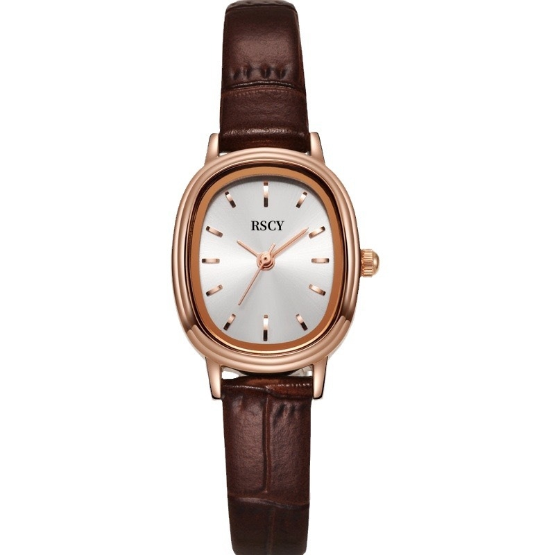 Ženski kvarcni sat u europskom stilu, ovalni brojčanik, PU remen, vodootpornost 30 m