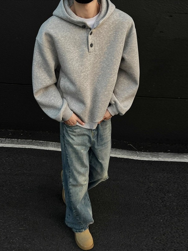 Unisex debeli hoodie s kapuljom i zatvaračem, proljeće 2025, jednobojni, ležeran kroj, dugi rukavi, poliester.