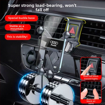 Audi auto telefonihoidja Snap-On armatuurlaudade kinnitusega, nelja punktiga kinnitusdisain, ühilduv A4L/A6L/A3/Q5L/Q2L/Q3/A5/A7/Q7/A8L/Q8