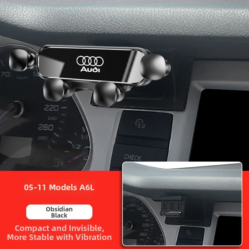 Audi auto telefonihoidja Snap-On armatuurlaudade kinnitusega, nelja punktiga kinnitusdisain, ühilduv A4L/A6L/A3/Q5L/Q2L/Q3/A5/A7/Q7/A8L/Q8