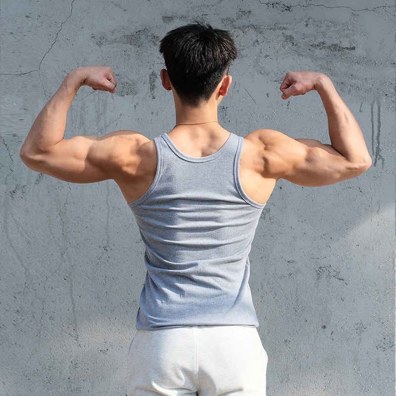 Muški sportski bez rukava top, široka silueta, poliester, za sport, proljeće 2025, ravni donji rub