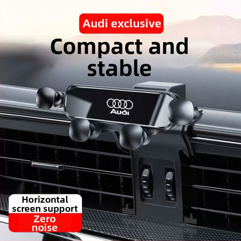 Audi automobilių telefono laikiklis Snap-On montavimui ant skydelio, keturių taškų fiksavimo dizainas, suderinamas su A4L/A6L/A3/Q5L/Q2L/Q3/A5/A7/Q7/A8L/Q8