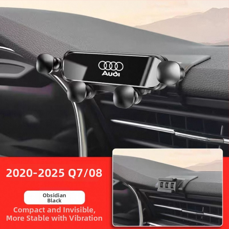 Audi automobilių telefono laikiklis Snap-On montavimui ant skydelio, keturių taškų fiksavimo dizainas, suderinamas su A4L/A6L/A3/Q5L/Q2L/Q3/A5/A7/Q7/A8L/Q8