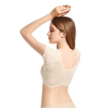 Kamisola s ugrađenim jastučićem za grudi i upijanjem znoja ispod pazuha, kratki rukav, okrugli izrez, Milk Silk tkanina, 95–100% poliester