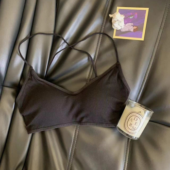 Дантелена жилетка с връзки, без презрамки сутиен с фиксирани чашки, 80–90% спандекс, лято 2024