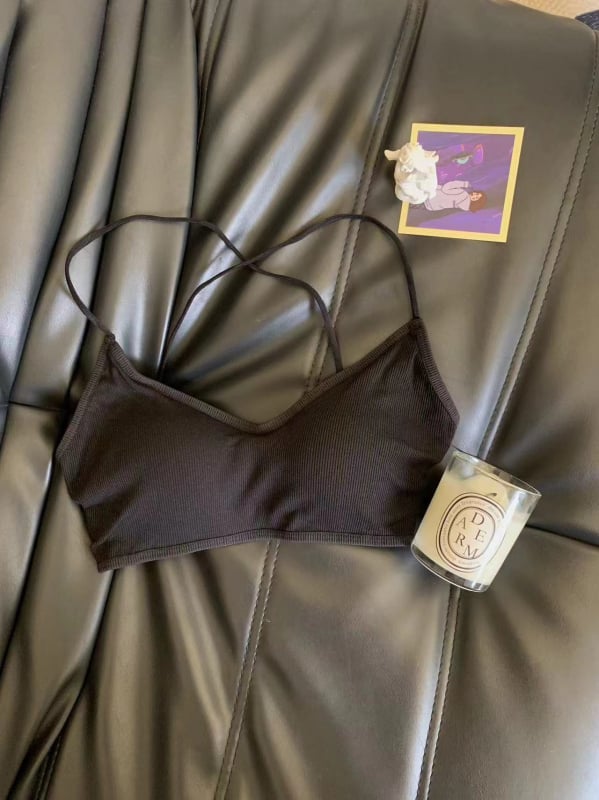 Дантелена жилетка с връзки, без презрамки сутиен с фиксирани чашки, 80–90% спандекс, лято 2024