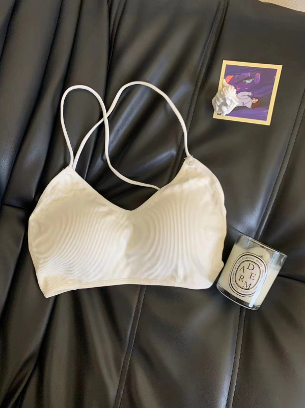 Дантелена жилетка с връзки, без презрамки сутиен с фиксирани чашки, 80–90% спандекс, лято 2024