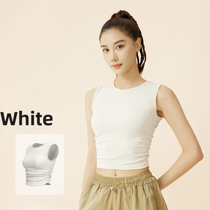 Moteriška be rankovių jogos viršūnė su siauru siluetu, greitai džiūstantis audinys, poliesterio/spandekso mišinys, 82,5% poliesterio + 17,5% spandekso, vasara 2024