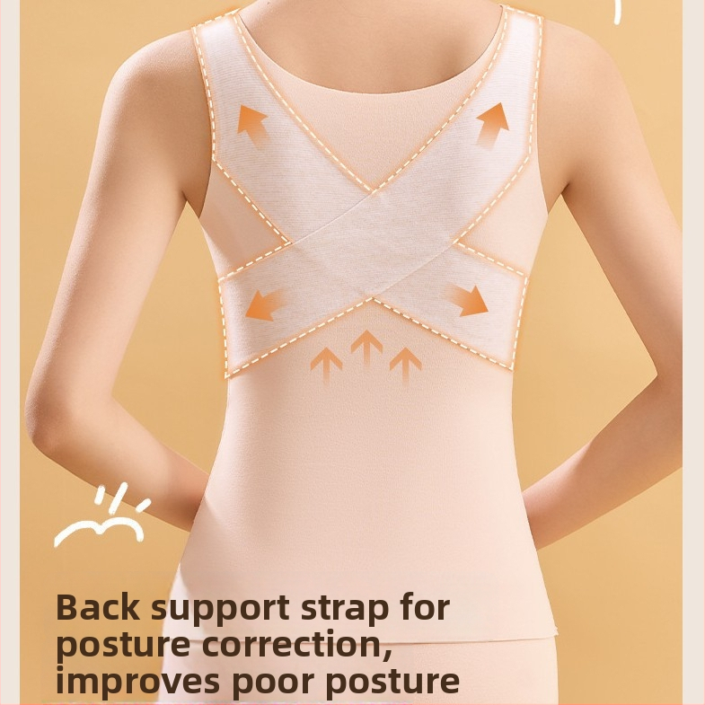 Termálne tielko pre tínedžerky s vstavanými košíčkami a výplňou, dvojvrstvový polyester, V-krk.
