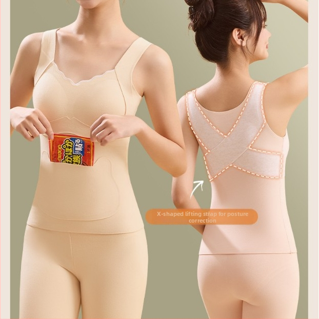 Termo vesta pre tínedžerky, V výstrih, Dvojitá vrstva, s vsadenou podprsenkou, hustý polyester 80-90%