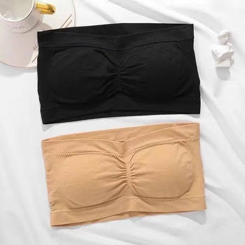 Sima bandeau melltartó pánt nélkül, 3/4 kosár, ultra vékony formázott kosár, nejlon anyag, funkció: láthatatlan ruhák alatt