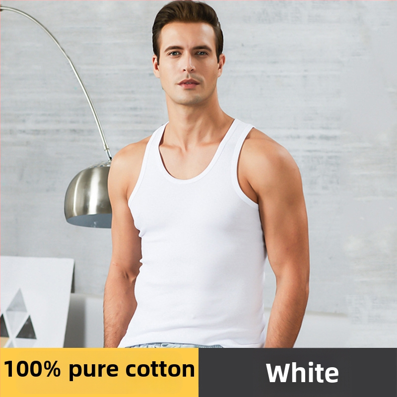 Vīriešu sporta bez piedurknēm tops no 100% kokvilnas, apļveida kakla izgriezums, 161–180 g/m², visām sezonām, izlaists 2025