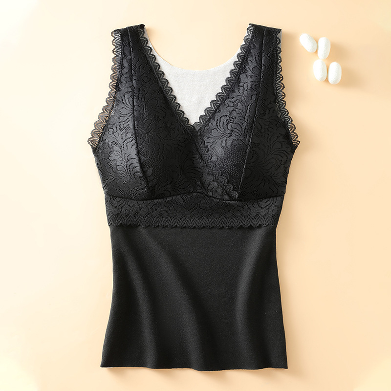 Termikus mellény beépített melltartóval és fleece-béléssel, vastag poliészter 251–300 g/m2, De Velvet