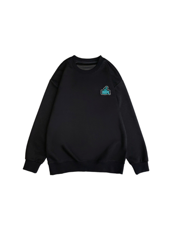 Ανδρικό φούτερ από βαμβάκι με επένδυση φλίς, στρογγυλό λαιμό, μακριά μανίκια, κεντημένο σχέδιο καρτούν