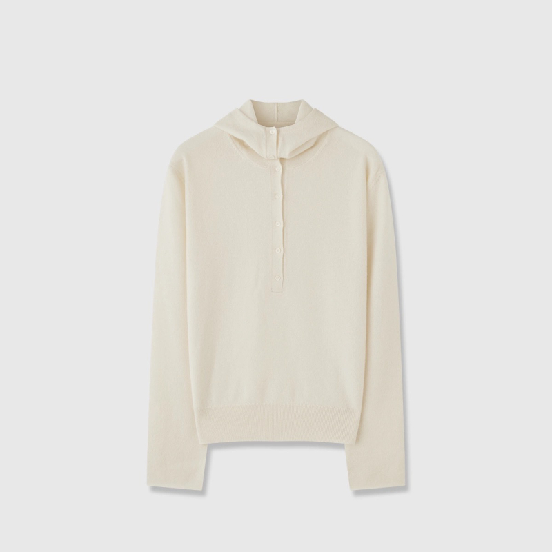 Női kapucnis gyapjú kötött pulóver, 95% gyapjú, hosszú ujjú, pull-over stílus, japán-koreai casual stílus, őszi 2025