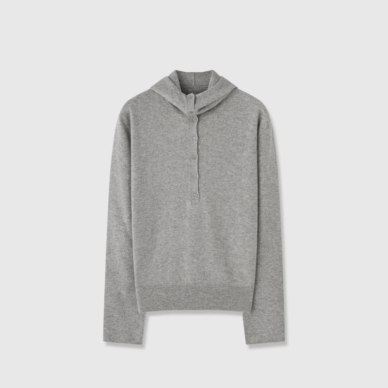 Női kapucnis gyapjú kötött pulóver, 95% gyapjú, hosszú ujjú, pull-over stílus, japán-koreai casual stílus, őszi 2025