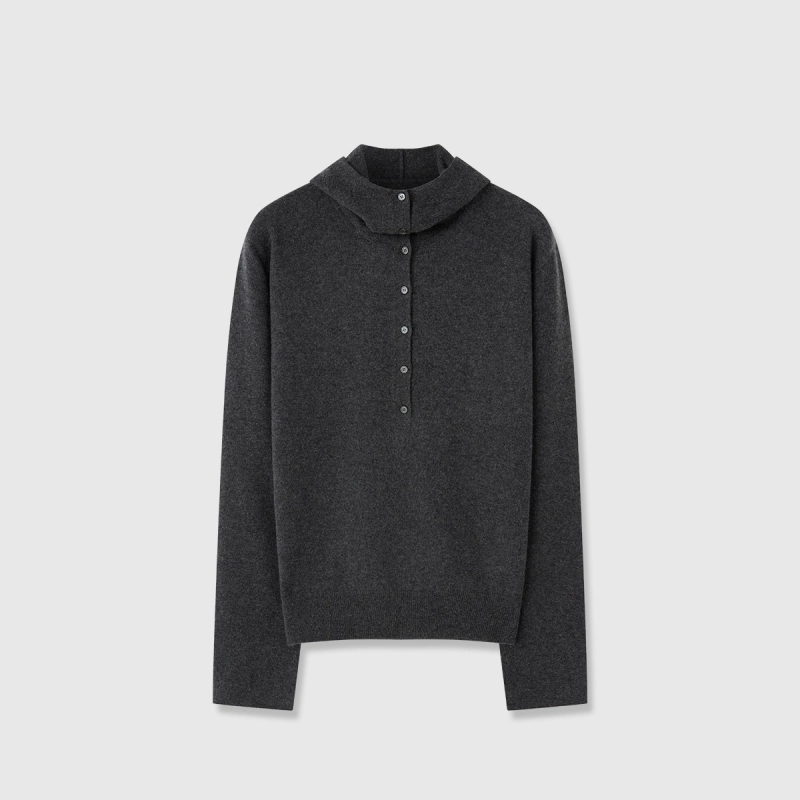 Női kapucnis gyapjú kötött pulóver, 95% gyapjú, hosszú ujjú, pull-over stílus, japán-koreai casual stílus, őszi 2025