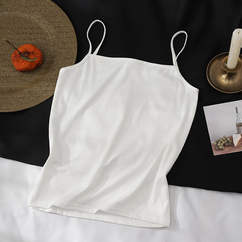 Camisole Milk Silk, s tankim trakicama, kvadratni ovratnik, 95–100% poliester, ljeto, proljeće i jesen